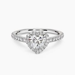 Ringlamour Heart Cut Moissanite Halo Engagement Ring