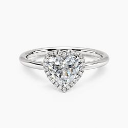 Ringlamour Heart Cut Moissanite Halo Engagement Ring