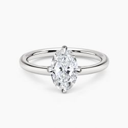 Ringlamour Oval Cut Moissanite Solitaire Engagement Ring