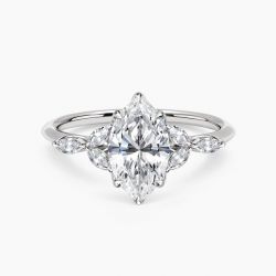 Ringlamour 6 Prong Marquise Cut Moissanite Engagement Ring