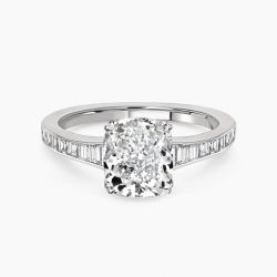 Ringlamour Double Prong Cushion Cut Moissanite Engagement Ring