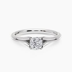 Ringlamour Cushion Cut Moissanite Solitaire Engagement Ring