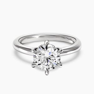 Ringlamour Moissanite Solitaire Engagement Ring Hidden Halo