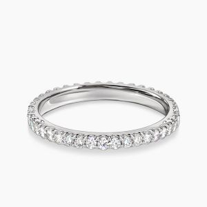 Ringlamour Shared Prong Round Cut Moissanite Wedding Band