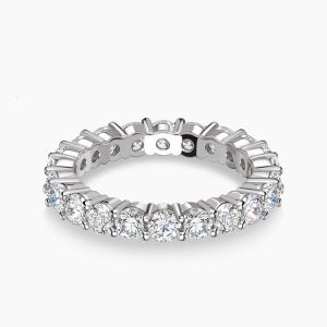 Ringlamour Round Cut Moissanite Eternity Wedding Band